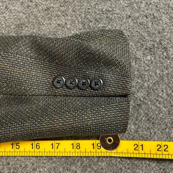 Perry Ellis Portfolio Blazer Mens 44R Gray Sport Coat Union Made in USA - Picture 9 of 10